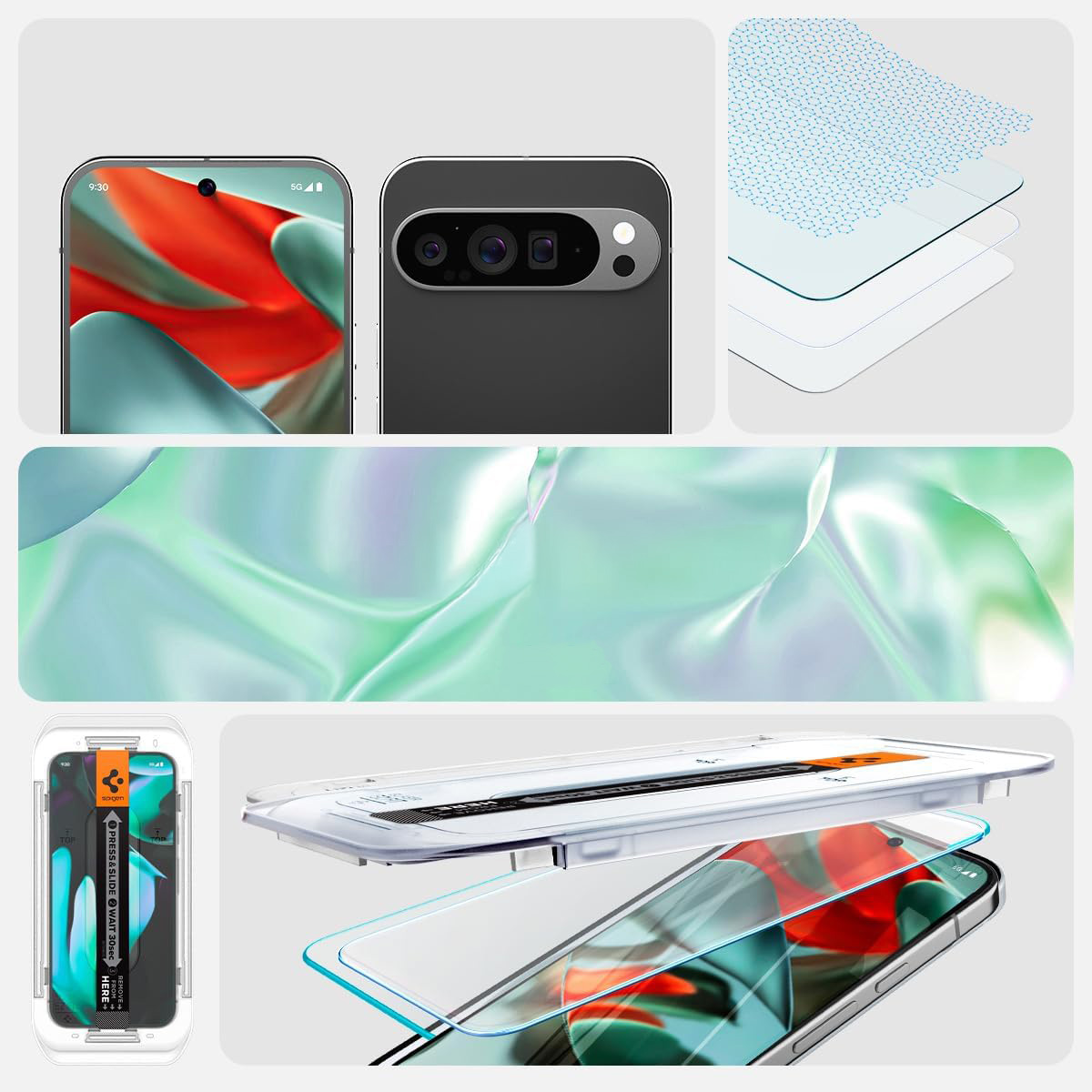 Szkło do etui + Aplikator Spigen Glas.tR EZ Fit 2-Pack do Google Pixel 9 Pro XL